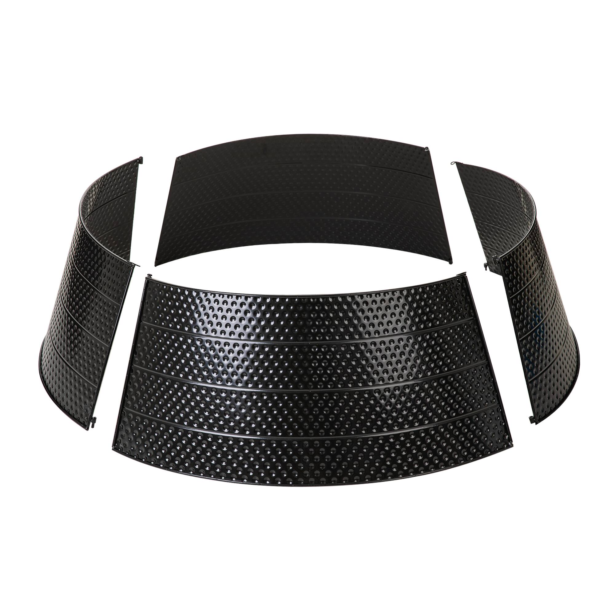 Glitzhome® 40.5" Christmas Black Hammered Metal Tree Collar